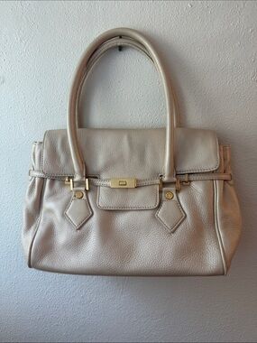 Brooks Brothers Metallic Champagne Leather Satchel